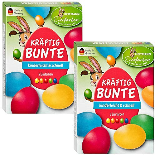 Heitmann äggfärger starkt färgglada (2-pack, kraftiga färgglad)