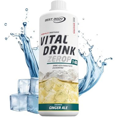 Best Body Nutrition Vital Drink ZEROP® - Ginger Ale, Original Getränkekonzentrat - Sirup - zuckerfrei, 1:80 ergibt 80 Liter Fertiggetränk, 1000 ml