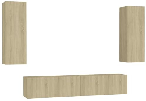 Ensemble de meubles TV 4 pcs Chêne sonoma Bois d ingénierie