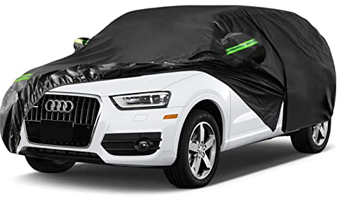 Funda Impermeable de Repuesto para Audi Q3 2012-2023, 6 Capas para Todo Tipo de Clima, con Puerta con Cremallera y Bandas Resistentes al Viento para protección contra la Nieve, la Lluvia, el Polvo y