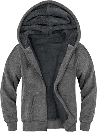 LLdress Sudadera con Capucha para Hombre Chaqueta Polar Sudadera con Cremallera Abrigo Invierno con Bolsillos para Senderismo Acampada.