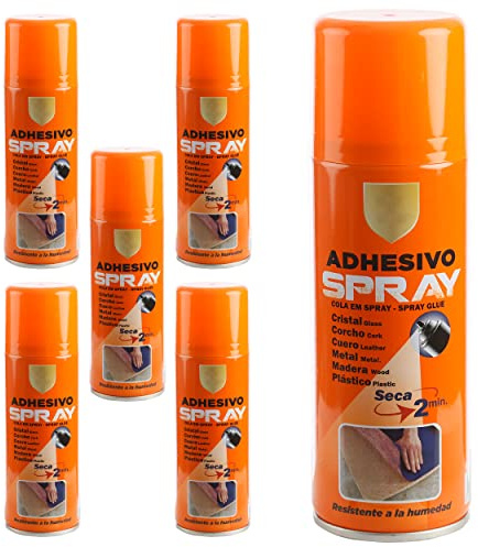 Spray Adhesivo Pegamento en Spray Multiusos Permanente al Secarse Resistente a la Humedad - 6 x 200ml