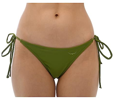 ROCK-IT Apparel Women's Bikini Bottoms to tie I Adjustable Bikini Bottoms I Bikini Bottom on Back Gathered Triangle Bikini Briefs I and Sizes Green