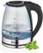 Edelstahl Wasserkocher Glas | 1800W | 1,8 Liter | Kalkfilter | BPA Frei | Blaue LED-Beleuchtung | 360 Grad | Kettle | Teekocher | Wasserkessel | Wasseraufbereiter | Water Cooker | Tea Kettle
