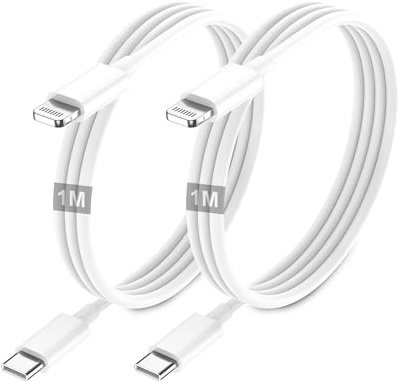 Cable iPhone USB C, Cable USB C vers Lightning 1M 2Pack, [Certifié MFi] Câble iPhone USBC Chargeur Rapide Fil pour Apple iPhone 14 13 12 11/Pro Max/Pro/Plus/XS/XR/X/8/7/SE, pour iPad