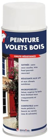 Metaltop - Peinture Volets Bois - Vert mousse - RAL 6005 - Bombe 400mL