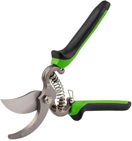 MIVOS Tijeras de podar con mango ergonómico - 215 mm - Tijeras de podar forjadas - Tijeras de podar para jardín, floristería - Tijeras de podar prácticas, tijeras de podar para flores