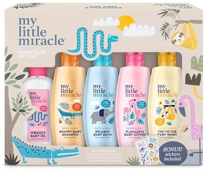 My Little Miracle Baby Gift Set – Essentials for Newborn | Lotion, Shampoo & Conditioner, Oil, Bath & Top to Toe Wash | Newborn Essentials & Baby Shower Gifts