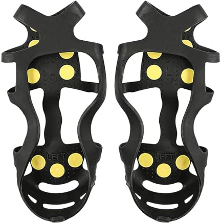 Grampones para Zapatos,Antideslizantes para Calzado | Agarre De Hielo con 9 Dientes | para Trabajo Exterior Desplazamientos Invierno Senderismo Escalada Alpinismo Áreas Públicas Aparcamientos