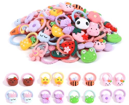 HMCEY 100 Piezas Gomas de Pelo Niña Pequeña,Mini Gomas Elásticas Pelo Bebe,Coletero Colores Mujer,Elasticos Cabelo Menina,Hair Ties Kids,Trendy Hair Elastic,Mixto,Accesorios para Cabello Fino