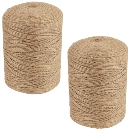 SOUJAP Spago di iuta da 2 mm per artigianato e giardinaggio, 500 m, confezione da 2