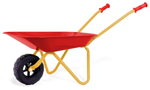 Theo Klein 7655 Carretilla Infantil metálica I Rueda Robusta de Goma Maciza I Soporta hasta 10 kg de Carga I Mangos ergonómicos I Apto para niños a Partir de 3 años