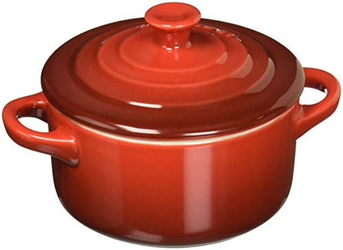 Le Creuset Runde Mini-Kokotte, Steingut, 237 ml, Kirschrot