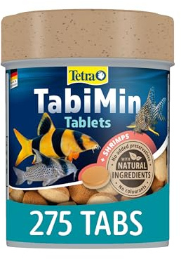 Tetra Tabimin Fish Food, Complete Fish Food with Shrimps for All Bottom-Feeding Fish, 275 Tablets