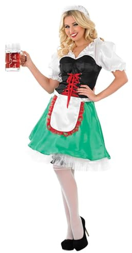 Fun Shack Oktoberfest Costume Women Lederhosen Bavarian Beer Girl Fancy Dress Outfit for Festivals and Parties Small