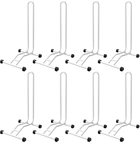8 x WELLGRO Fahrradständer - Stahl, sicherer Stand - Farbe weiß