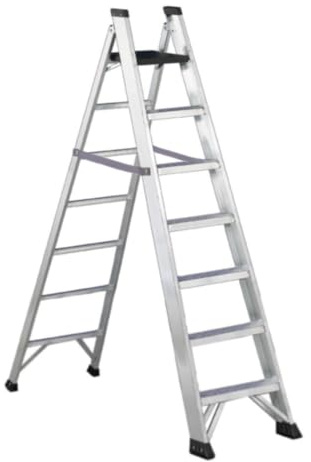 Svelt Scala Professionale a Doppia Salita in Alluminio – 6 Gradini + Piattaforma Portattrezzi, Gradini Saldati, Antisdrucciolo, Certificata