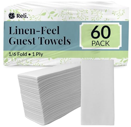 Reli. Disposable Linen-Feel Napkins, Guest Hand Towels (60 Pack)