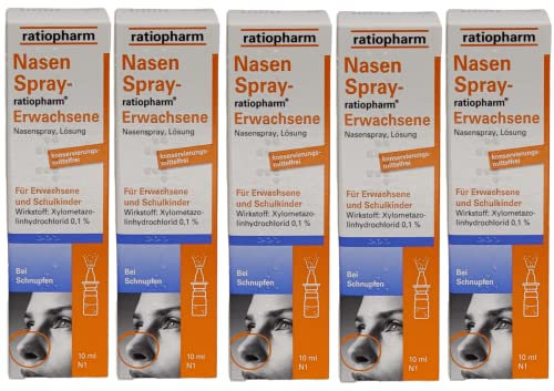 NASENSPRAY für Erwachsene I ratio Sparset 5x 10ml I Schnupfenspray I Verstopfte Nase I mit Pharma Perle giveaway