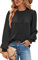 Odosalii Musselin Bluse Damen Elegant Stehkragen Oberteile Schwarze Bishop Sleeve Longshirt Casual Büro Business Hemd Outfits