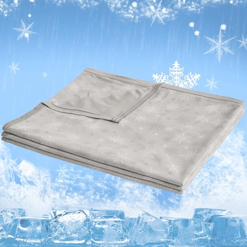 CHOSHOME Coperte rinfrescanti, coperta autoraffreddante su entrambi i lati per dormire, coperta estiva leggera con Q-Max giapponese 0,42, fibre rinfrescanti su entrambi i lati, 200 x 220 cm, grigio