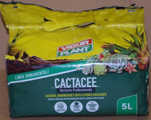 Terricci e Substrati di qualità professionale per la coltivazione delle piante disponibili di varie marche, tipologia e quantità (3, Vigorplant terriccio per cactacee da 5 litri)