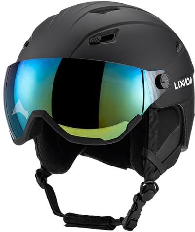 Lixada Juego de casco de esquí con gafas, casco de snowboard para hombres y mujeres jóvenes