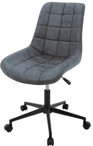 ML-Design Chaise de Bureau, Anthracite, en Simili, Réglable en Hauteur, Assise Rembourrée, Piètement Métallique, Dossier Ergonomique, Fauteuil Pivotante sur 5 roulettes Doubles, Tabouret Home Office
