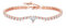 Philip Jones Rose Gold Plated Heart Solitaire Tennis Bracelet Created with Zircondia® Crystals