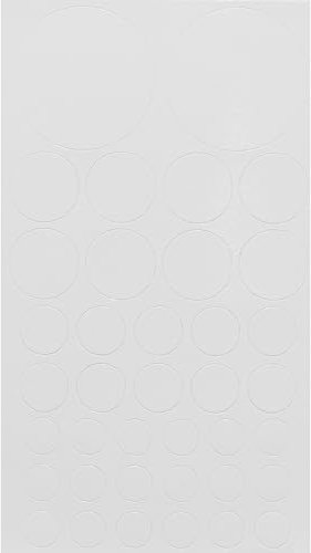 haggiy Selbstklebende Abdeckkappen für Möbel & Böden - Schraubenabdeckungen - Rund - Abdeckung f. Schrauben & Bohrlöcher - Mix Ø 10-40 mm - 38 Stück - Möbelpflaster (Weiß-Glanz)