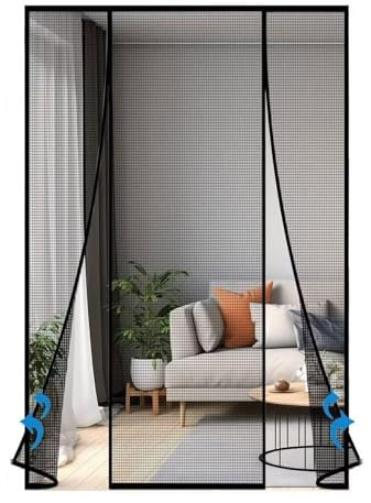 Insect Protection, Fly Screen Roller Blind Door, Insect Protection Roller Blind, 230x250cm with Heavy Duty mesh - Black