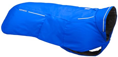 Ruffwear Vert Medium Dog Rain Jacket, Insulated All Weather Dog Coat, Waterproof Dog Jacket, Lightweight Weatherproof Dog Vest Overcoat & Winter Dog Rain Coat, Size M, Blue Pool