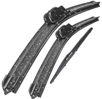 Wischerblätter-Set für Vorne und Hinten für Toyota Yaris MK2 Francese Costruito 2011 2010 2009 2008 2007 2006 2005(LHD), Vorderseite Rückseite Scheibenwischerblätter Kit 3 Stück