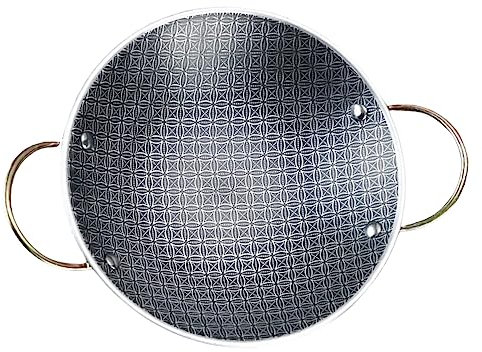 COLLBATH Pentola in Acciaio Inox Doppio Manico Per Paella Portatile Attrezzatura Da Cucina Pratica E Facile Da Pulire