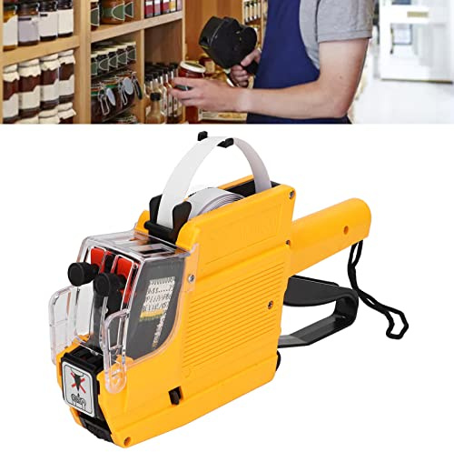 Marhynchus Kit Pistola Fissa Prezzo, Marcatore Etichettatore Pistola Datario 2 Linee 10 Cifre per Ufficio, Negozio Al Dettaglio (YELLOW)