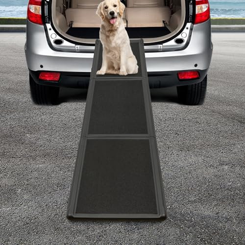 Rampa per cani di grandi dimensioni, lunghezza massima 180 cm, pieghevole, con superficie antiscivolo, pieghevole, per SUV, camion e scale all'aperto