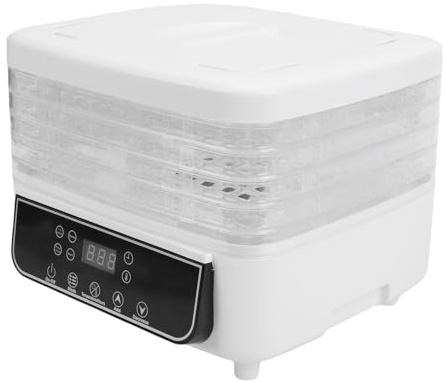 Denash Secador de Congelación de Alimentos, 5 Capas 160 W Máquina de Deshidratador Eléctrico con un Temporizador Digital de 1-72 Horas y Control de Temperatura para Frutas de (EU enchufe 220V)