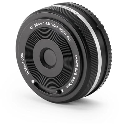 Camera lens, 28mm F4.5 AF Pancake Obiettivo Retro Ultra-sottile, compatibile for Sony ZVE-10 A7CII A6400 Nikon Z6III ZF Z5II Fuji X-T5 X-T4 X-S10(XF)