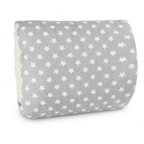 Baby Feeding Pillow, Travel Nursing Pillow for Comfortable Breastfeeding | Arm Support Nursing Pillow for Home and Outdoor Use, Grey Stars Design, One Piece Breastfeeding Pillows