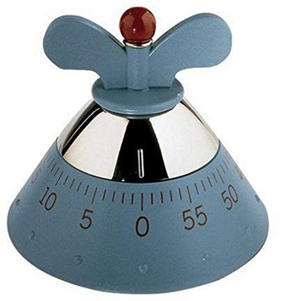 Alessi A09 Design Küchentimer, Thermoplastisches Harz, blau, 6 x 11 x 28.5 cm