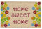 Relaxdays Fußmatte Kokos Spruch HOME SWEET HOME 40 x 60 bunte Kokosmatte mit rutschfester PVC Unterlage Fußabtreter aus Kokosfaser als Schmutzfangmatte und Sauberlaufmatte Blumen Türvorleger, braun
