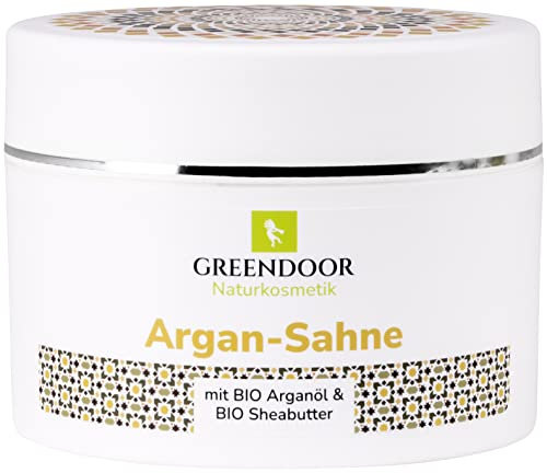 GREENDOOR Körperbutter Argan-Creme 200ml, Argan-Sahne aus Bio Arganöl & Bio Sheabutter, vegane Luxus Body-Cream, natürliche Bodybutter, Pflege Naturkosmetik Damen Geschenk