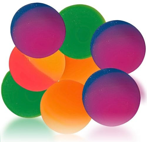 Unique Party 84710 - Jouets pour Pochette Cadeau - Balles Rebondissantes Bicolores - Paquet de 8