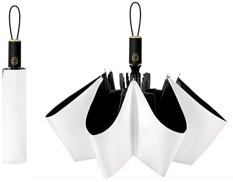 Cuby UV Sun Umbrella Compact Folding Travel Umbrella Auto Open and Close for Windproof, Rainproof & 99% UV Protection Parasol with Black Anti-UV Coating