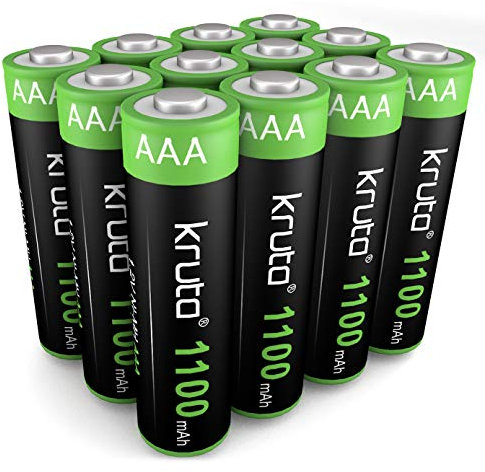 Kruta Solar Lights Batteries AAA 1100mah High Capacity 1.2V Ni-MH Rechargeable AAA Solar Battery for Outdoor Solar Lights, Battery String Lights, TV Remotes, Wireless Mouses (AAA1100 Pack 12)