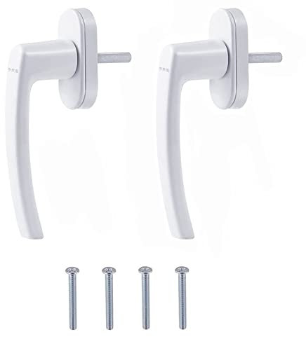 2 Piezas Manillas de Ventana Blancas, Manija de Ventana de Aluminio, Maneta de Aluminio con Cierre para Ventanas, para Ventanas, Balcones, Terrazas