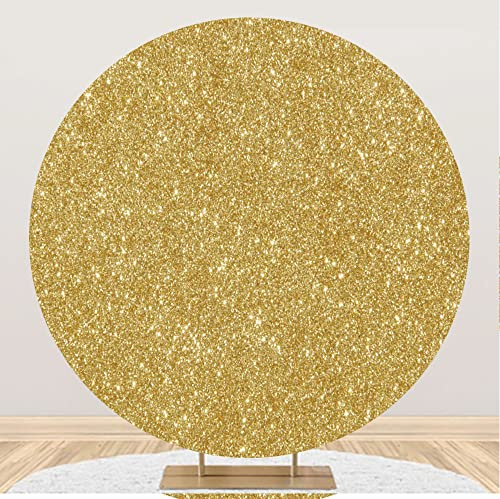 Renaiss 2.2m Oro Brillante Telón De Fondo Redondo (No Lentejuelas Brillantes) Fondo de fotografía de poliéster Ducha Nupcial Cumpleaños Boda Decoración de Fiesta Accesorios para Fotos