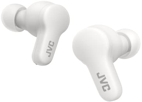 JVC HA-Z77T-W Gumy True Wireless Bluetooth Earbuds, Maximum 24 hours of playtime, Quick Charge, Single ear use, IPX4 water & sweat resistant, Compact charging case (White)