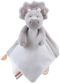 NOUKIE'S - Doudou bébé et Enfant - Dinosaure Gris Ops - Eveil et Sommeil - Marionnette - Cadeau de Naissance