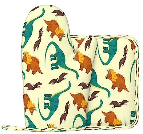 Simpatici dinosauri Guanti Da Forno E Pentola Supporti Resistente Al Calore 2 pz Set BBQ Guanti E Pastiglie Per Cottura Cottura Grigliare